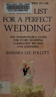 Cover of: Check list for a perfect wedding by Barbara Lee Follett