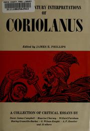 Cover of: Twentieth century interpretations of Coriolanus: a collection of critical essays