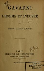 Cover of: Gavarni by Edmond de Goncourt