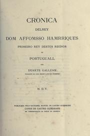 Cover of: Cronica del Rey Dom Affomsso Hamrriques, primeiro rey destes regnos de Portuguall, 1505