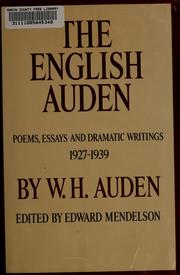 Cover of: The English Auden by W. H. Auden