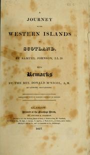Cover of: A journey to the Western Islands of Scotland by Samuel Johnson