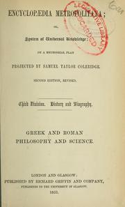 Cover of: History of Greek and Roman philosophy and science