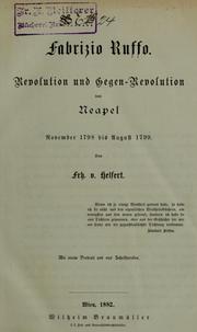 Cover of: Fabrizio Ruffo.: Revolution und Gegen-Revolution von Neapel, November 1798 bis August 1799.