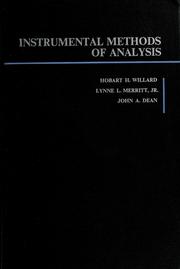 Instrumental methods of analysis by Hobart Hurd Willard