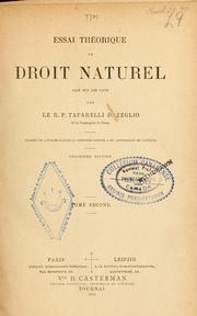 Cover of: Essai théorique de droit naturel, basé sur les faits