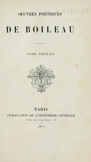 Cover of: Oeuvres poétiques de Boileau