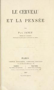 Cover of: Le cerveau et la pensée by Janet, Paul