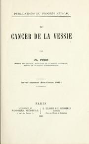 Cover of: Du cancer de la vessie