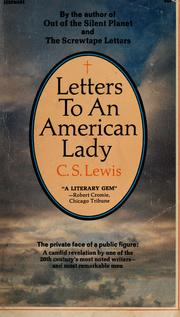 Cover of: Letters to an American lady