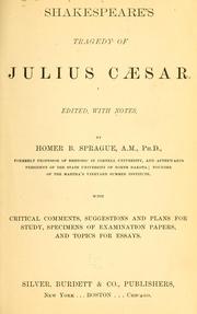 Cover of: Shakespeare's tragedy of Julius Caesar by William Shakespeare