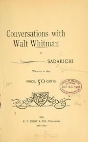 Cover of: Conversations with Walt Whitman by Hartmann, Sadakichi