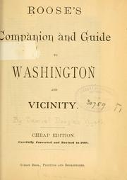 Cover of: Roose's companion and guide to Washington and vicinity