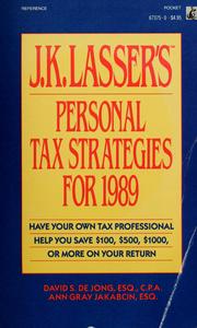 Cover of: J.K. Lasser's personal tax strategies for 1989