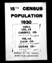 Cover of: 15th census, population, 1930, Iowa | 