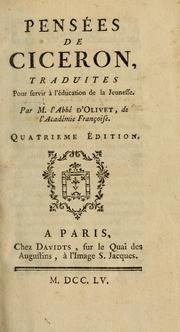 Cover of: Pensées de Ciceron by Cicero