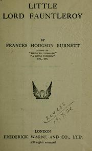 Cover of: Little Lord Fauntleroy by Frances Hodgson Burnett