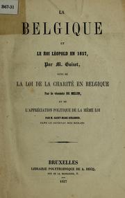 Cover of: La Belgique et le Roi Leopold en 1857
