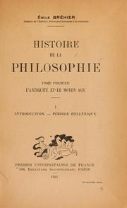 Cover of: Histoire de la philosophie