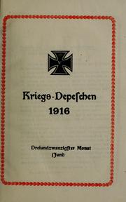 Cover of: Kriegs-depeschen by 