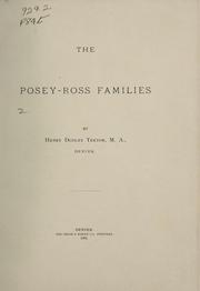 Cover of: The Posey-Ross families | Henry Dudley Teetor