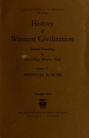 Cover of: History of Western civilization: selected readings by the College history staff