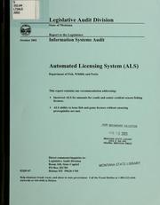 Cover of: Automated licensing system (ALS) by Montana. Legislature. Legislative Audit Division.