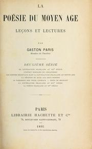 Cover of: La poesie du moyen age: lecons et lectures. --