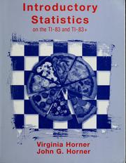 Cover of: Introductory statistics on the TI-83 and TI-83+ by Virginia Horner