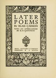 Cover of: Later poems