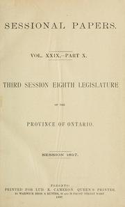 Cover of: ONTARIO SESSIONAL PAPERS