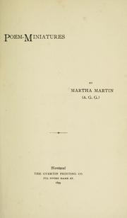 Cover of: Poem-miniatures. -- by Martin, Martha Evans