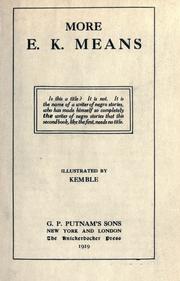 Cover of: More E. K. Means by E. K. Means