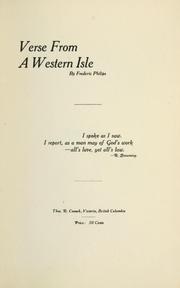 Cover of: Verse from a Western isle. --