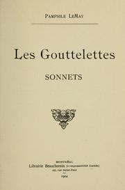 Cover of: Les gouttelettes: sonnets. --