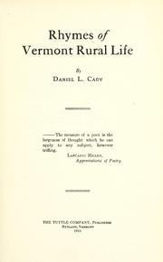 Cover of: Rhymes of Vermont rural life