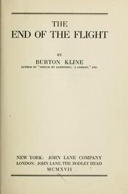 Cover of: The end of the flight. --