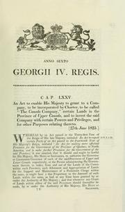 Cover of: Act of Parliament & Charter of Incorporation
