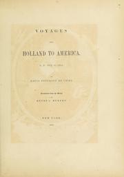 Cover of: Voyages from Holland to America, A.D. 1632 to 1644 by David Pietersz. de Vries