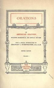 Orations of American orators