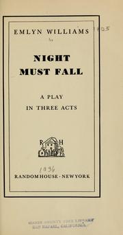 Cover of: Night must fall by Emlyn Williams