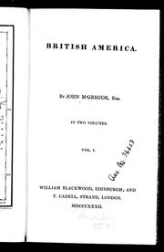 Cover of: British America by John MacGregor