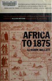 Cover of: Africa to 1875 by Robin Hallett