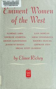 Cover of: Eminent women of the West | Elinor Richey