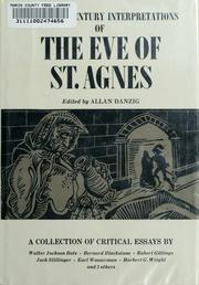 Cover of Twentieth century interpretations of The eve of St. Agnes