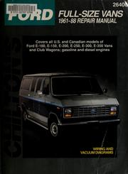 Cover of: Chilton's Ford full size vans, 1961-88 repair manual