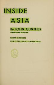 Cover of: Inside Asia by John Gunther