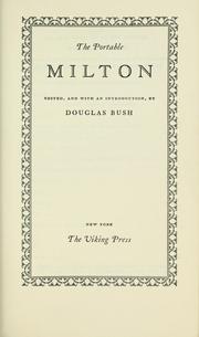 Cover of: The portable Milton
