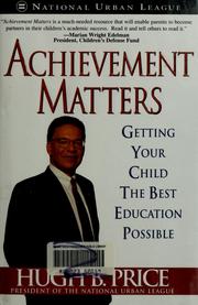 Cover of: Achievement Matters by Hugh Price