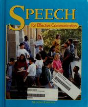 Cover of: Speech by Rudolph F. Verderber